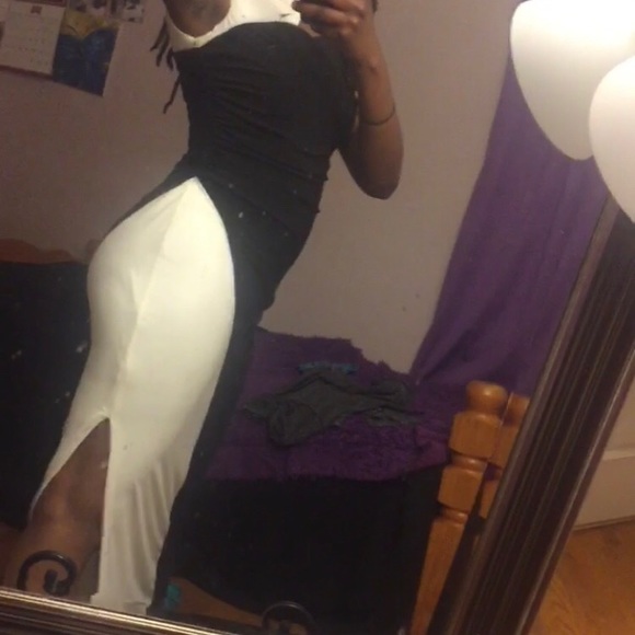 Black and White Prom Gown - Picture 2 of 3